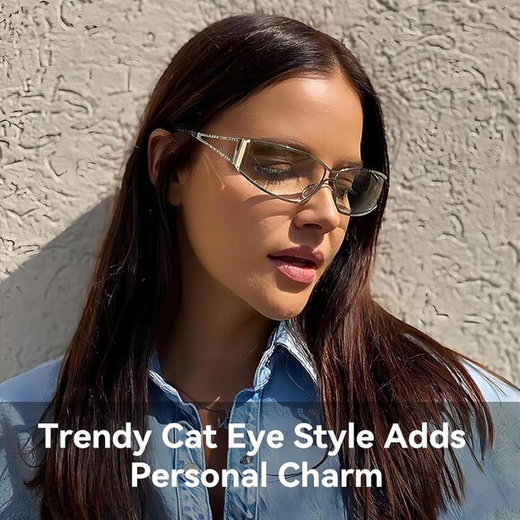 Y2K Sunglasses Women Metal Wrap Retro UV400 Protection Stylish Fashion - Picture 2 of 6